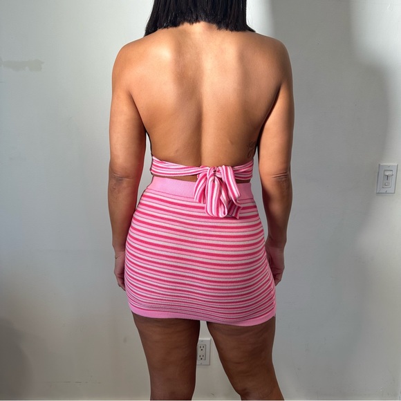 Two piece knit stripped set ON-D147 - Picture 2 of 3